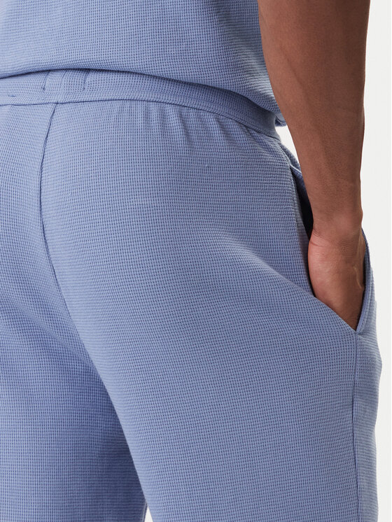 BOSS BOSS Pantaloni trening Waffle 50535878 Albastru celest Regular Fit