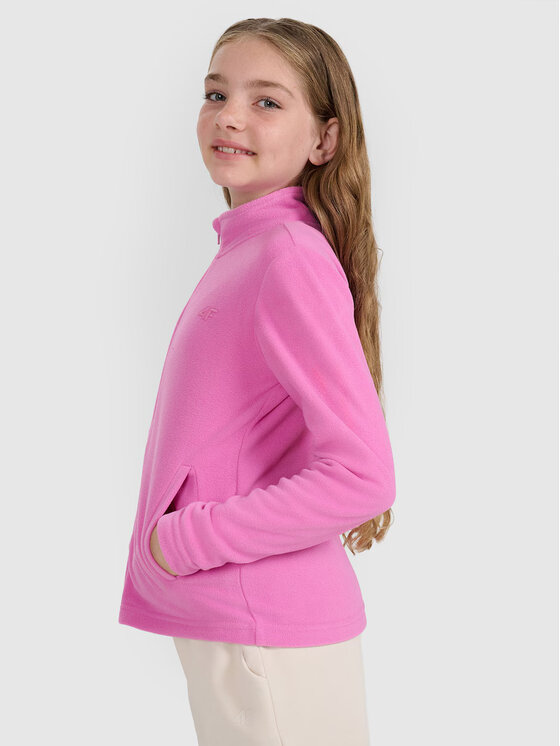 4F 4F Bluza BASIC+ Różowy Slim Fit