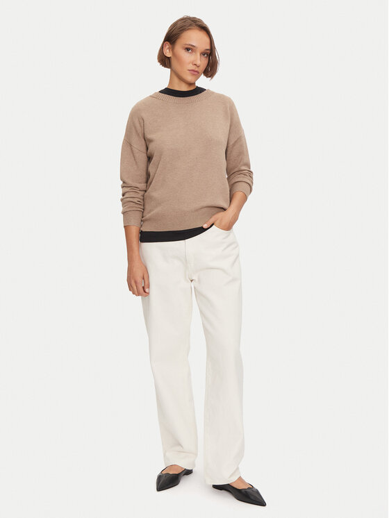 REPLAY Replay Sweter DK3301.000.G23372 Beżowy Loose Fit