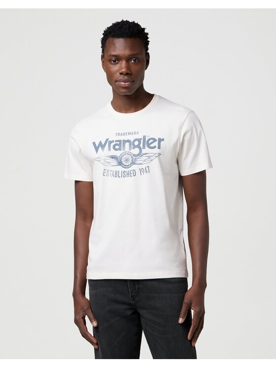 Wrangler Wrangler T-shirt AMERICANA TEE Bianco Regular Fit