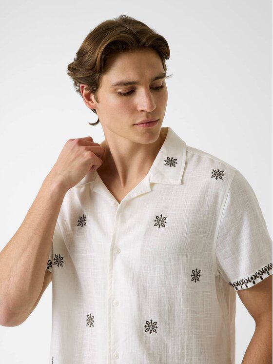 Guess Guess Koszula 181848 Beżowy Classic Fit