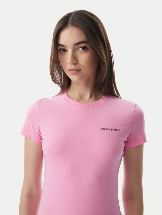 Tommy Jeans Tommy Jeans Тишърт Ess Logo DW0DW23479 Светлорозов Slim Fit