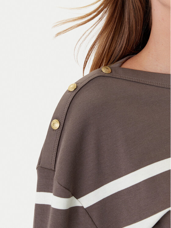 Tommy Hilfiger Tommy Hilfiger Blúzka Gold Button WW0WW45760 Hnedá Relaxed Fit
