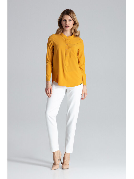 FIGL FIGL Blúzka M663 Žltá Regular Fit