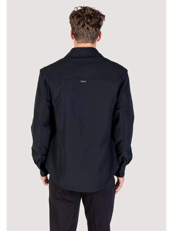 Antony Morato Antony Morato Πουκάμισο REGULAR FIT WITH LOGOED METAL BADGE Μαύρο Regular Fit