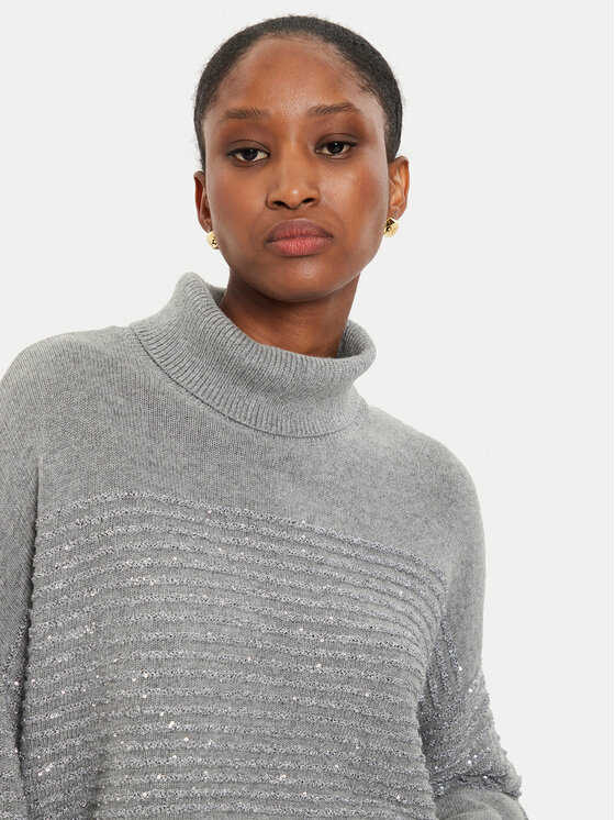 TWINSET TWINSET Rollkragenpullover 242TP3271 Grau Loose Fit