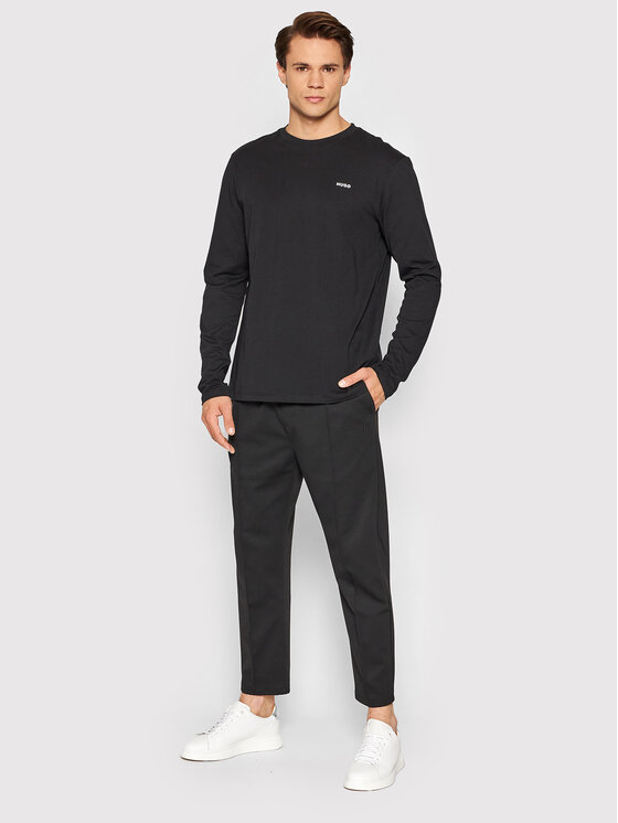 HUGO Hugo Тениска с дълъг ръкав Derol222 50466159 Черен Regular Fit