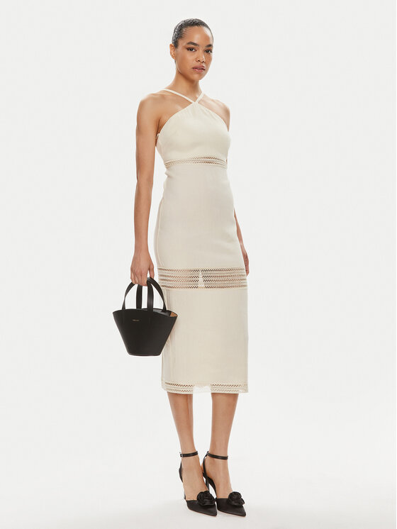 Patrizia Pepe Patrizia Pepe Sukienka letnia 2A2729/A268-W362 Écru Slim Fit