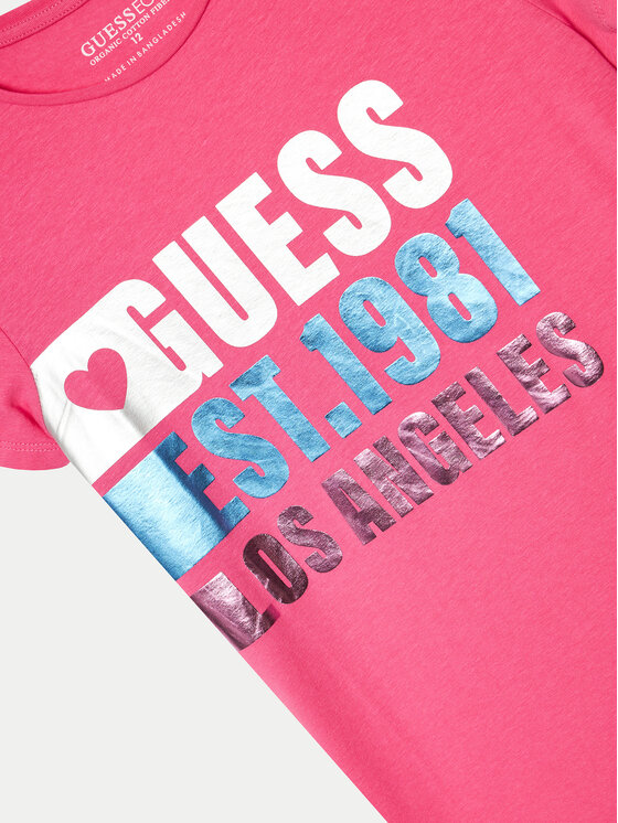 Guess Guess Тишърт J4YI00 K6YW4 Розов Regular Fit