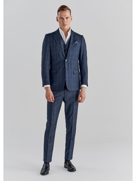 Pako Lorente Pako Lorente Kamizelka P21WF-8G-077 Granatowy Slim Fit