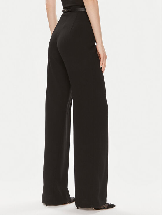Elisabetta Franchi Elisabetta Franchi Riidest püksid PA-053-42E2-5895 Must Relaxed Fit