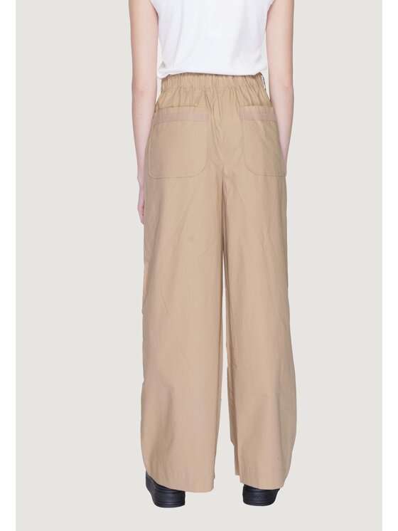 Blauer Blauer Pantaloni da donna 24SBLDP01257 Beige Palazzo Fit