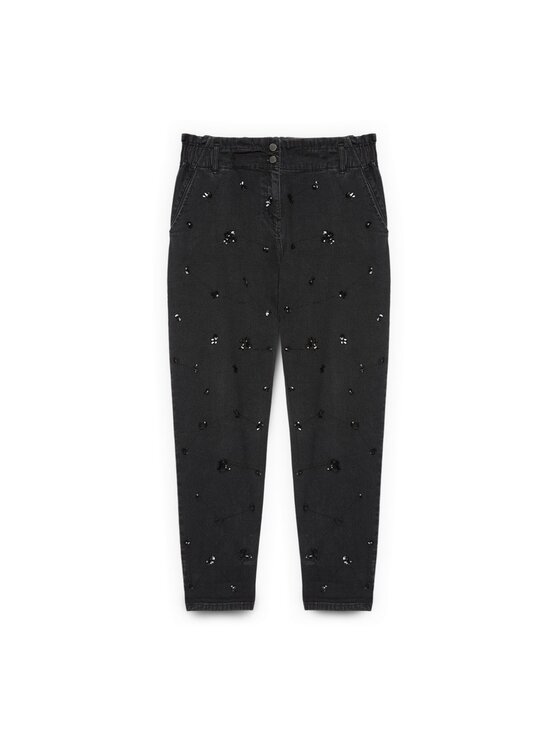 Fiorella Rubino Fiorella Rubino Jeansy P444T005109N033 Czarny Cropp Fit