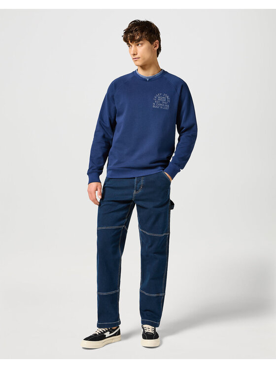 Wrangler Wrangler Bluza CASEY JONES SWEATSHIRT Niebieski Loose Fit