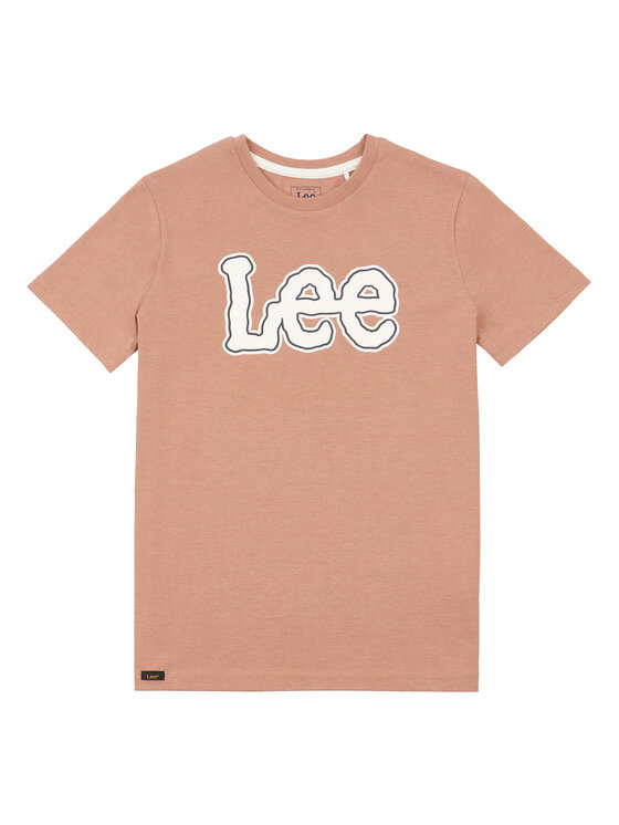 Lee T-krekls Large Puff Print LEE0138 Brūns Regular Fit