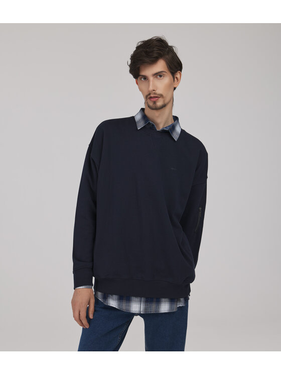 Lee Cooper Lee Cooper Bluza NICO Granatowy Relaxed Fit