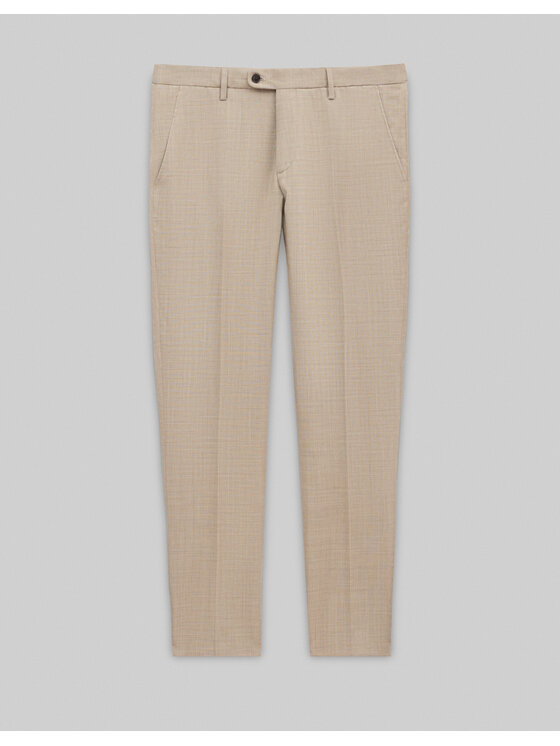 Borgio Borgio Spodnie garniturowe Morgano Beżowy Slim Fit