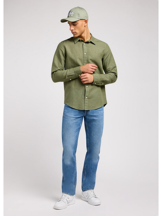 Lee Lee Camicia PATCH SHIRT IN OLIVE GROVE Verde Regular Fit