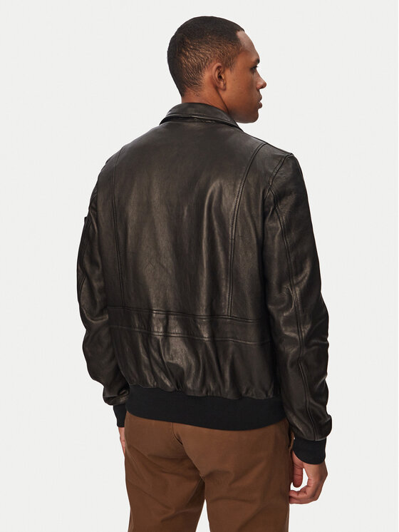 Aeronautica Militare Aeronautica Militare Ādas jaka 261PN5057U100839 Melns Regular Fit