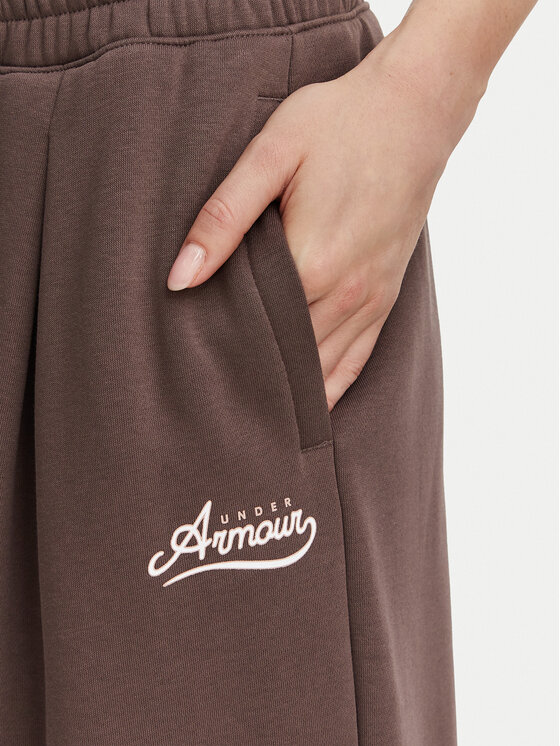 Under Armour Under Armour Долнище анцуг Ua Rival Fleece Pleated Varsity 6016558 Кафяв Loose Fit