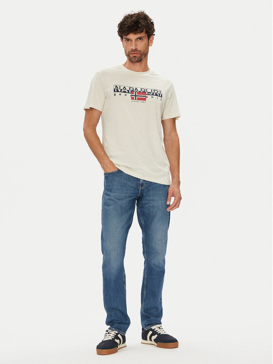Napapijri Napapijri T-Shirt S-Aylmer NP0A4HTO Beżowy Regular Fit