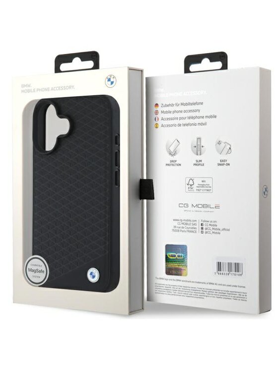 BMW Motorsport BMW Motorsport Etui na telefon Sign Leather Diamond Metal Logo Czarny