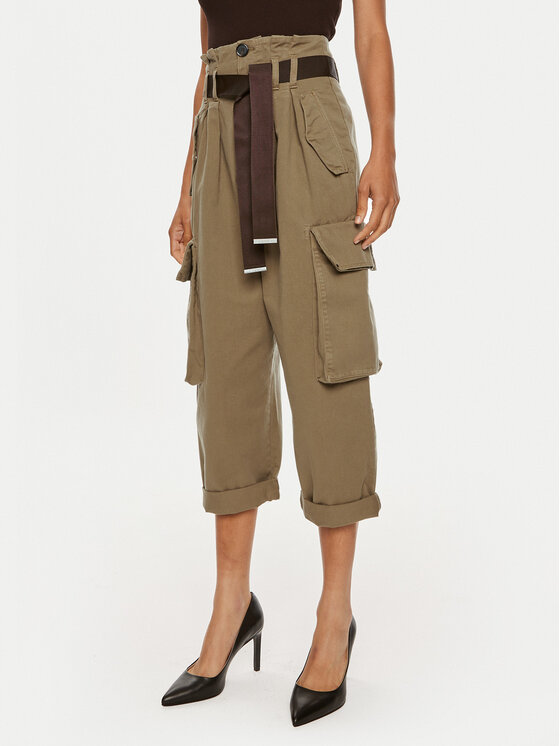 Pinko Pantaloni cargo Ronfare 101840 A21C Cachi Regular Fit, taglia : 38