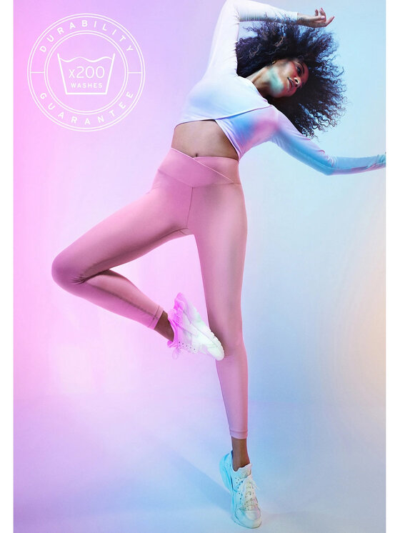 Casall Casall Legginsy Overlap High Waist Tights Różowy Slim Fit