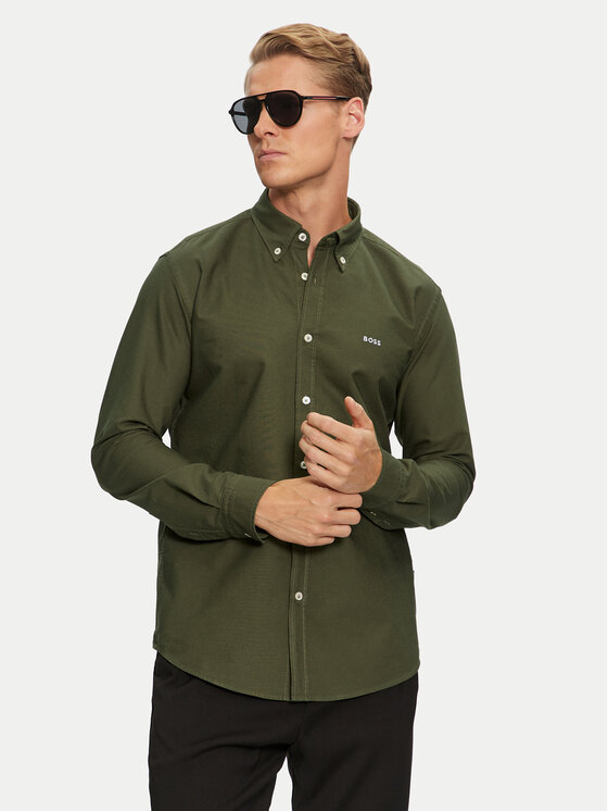 Boss Košeľa H-Roan 50521996 Zelená Slim Fit