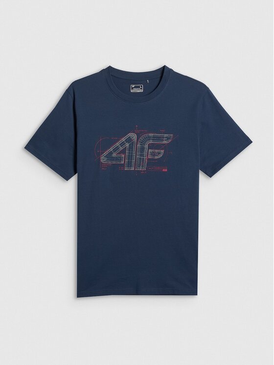 4F 4F T-Shirt COMMERCIAL 12 Granatowy Regular Fit