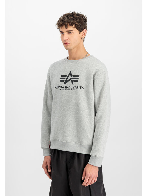 Alpha Industries Alpha Industries Bluza Basic Big Logo Sweatshirt Szary Regular Fit