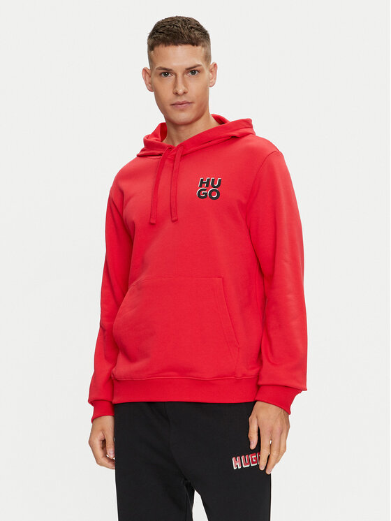 HUGO Hugo Pulóver Dimonihood 50520159 Piros Regular Fit