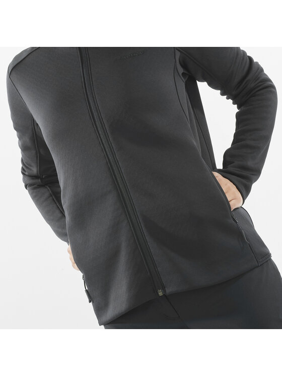 Salomon Salomon Bluza techniczna OUTLINE WARM FLEECE FZ W Czarny Regular Fit