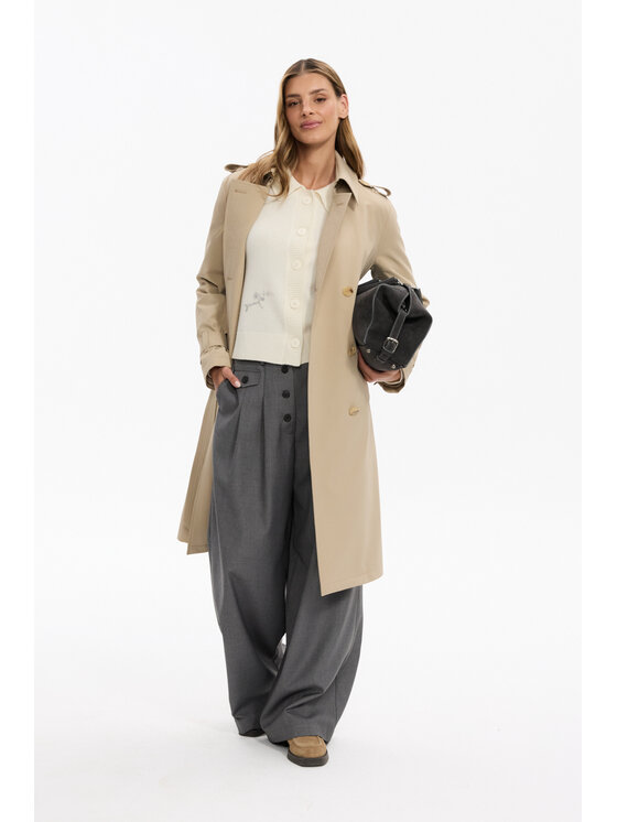 Deni Cler Milano Deni Cler Milano Płaszcz przejściowy T-DC-8071-F5-40-12-1 Beżowy Regular Fit