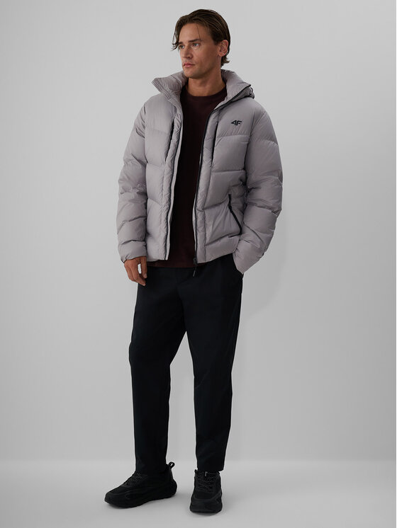 4F 4F Kurtka puchowa CITY JACKETS Szary Regular Fit