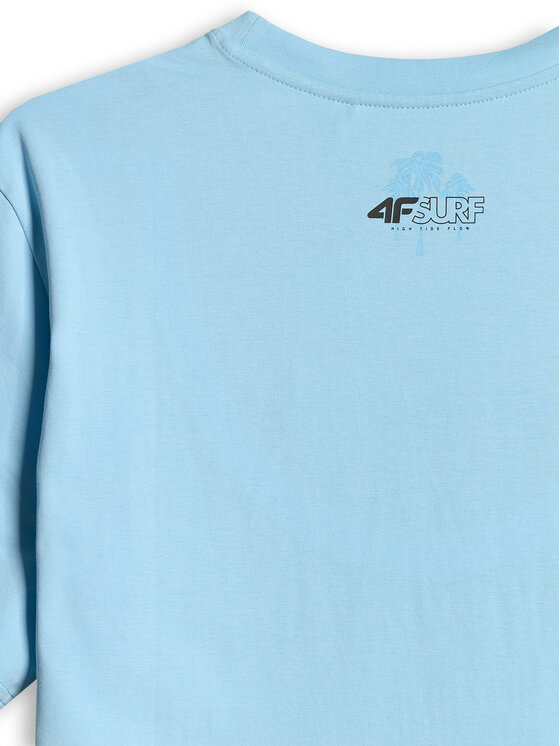 4F 4F T-Shirt CATCH THE WAVE Niebieski jasny Regular Fit
