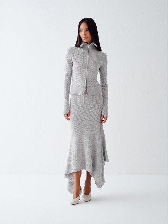 La Mania La Mania Sweter BING Szary jasny Basic Fit