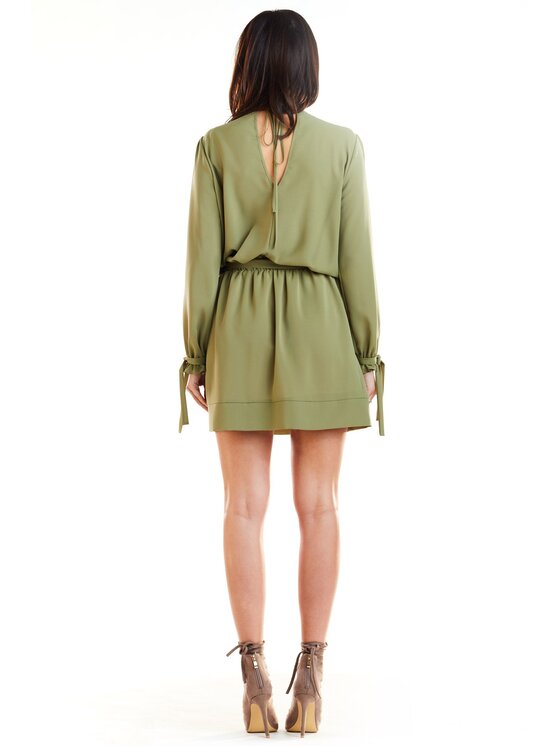 Awama Awama Sukienka letnia A268 Khaki Basic Fit