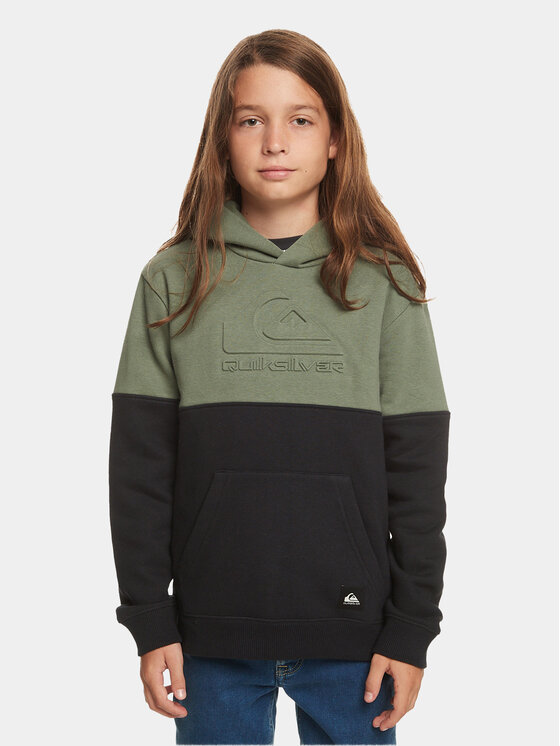 Quiksilver Mikina Embosshoodyouth Otlr EQBFT03865 Zelená Regular Fit
