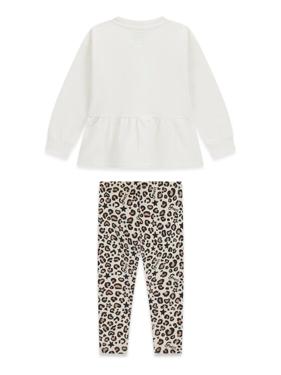 Guess Guess Komplet bluza i legginsy K6BG02 K5910 Kremowy Regular Fit
