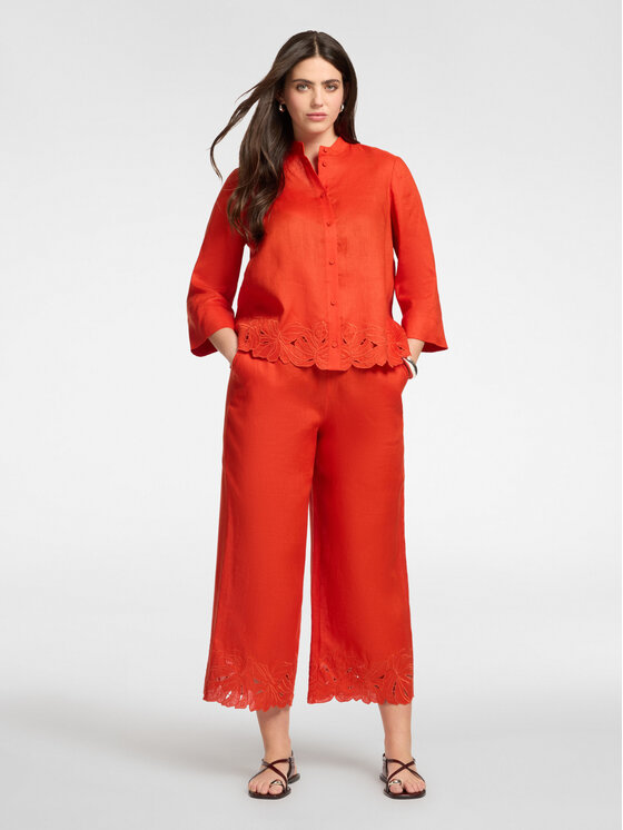 Elena Mirò Elena Mirò Pantaloni di tessuto P003P000489N027 Arancione Regular Fit