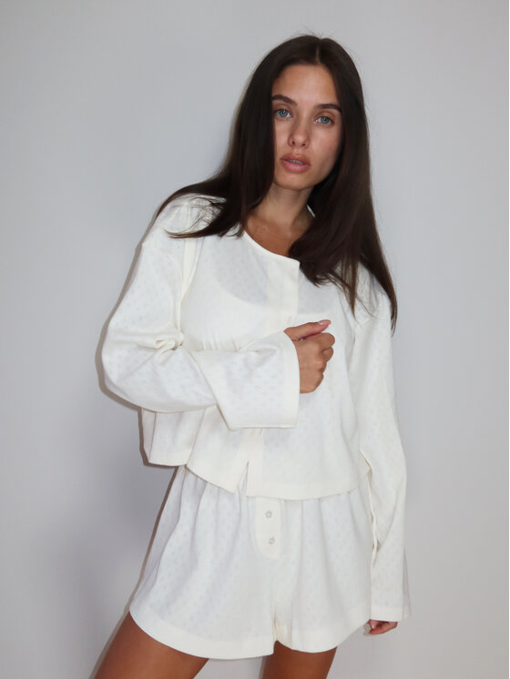 MissDenim MissDenim Bluza Pajama Overshirt Beżowy Regular Fit