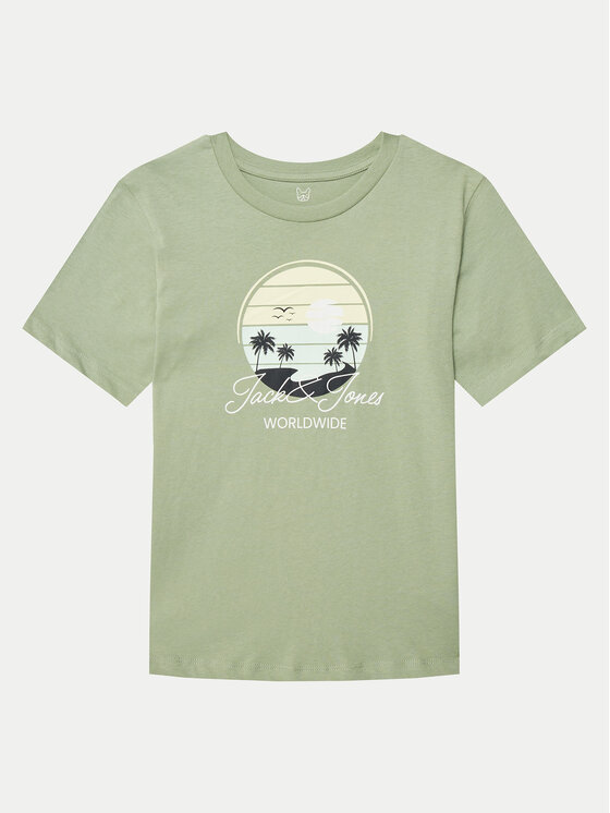 Chłopięcy T-Shirt Jack&Jones Junior, Rozmiar 152, Zielony, Palm 12269922