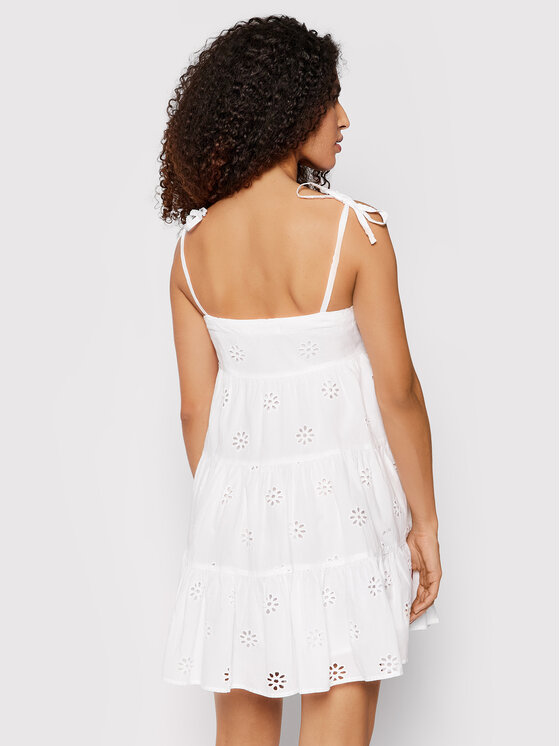 Seafolly Seafolly Sukienka letnia Embroidery Tier 54657-DR Biały Regular Fit