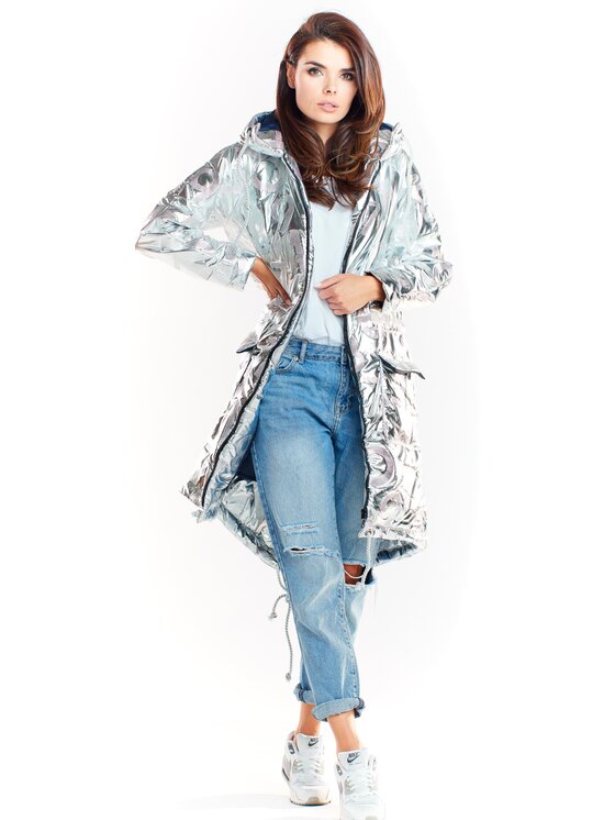 Awama Awama Giacca da donna A339 Argento Basic Fit