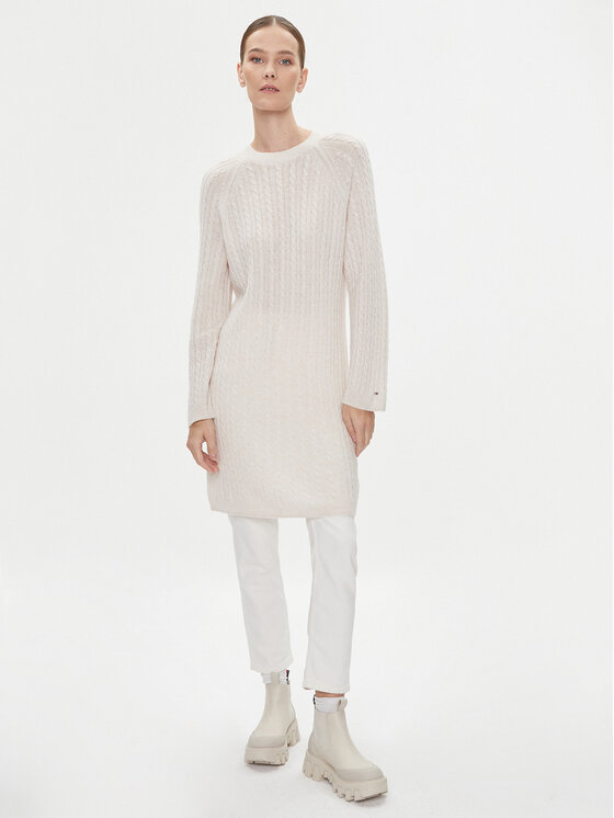 Tommy Hilfiger Tommy Hilfiger Rochie tricotată WW0WW39927 Bej Relaxed Fit