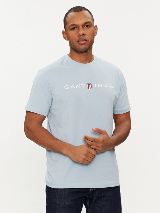 Gant Gant T-Shirt Graphic 2003242 Světle modrá Regular Fit