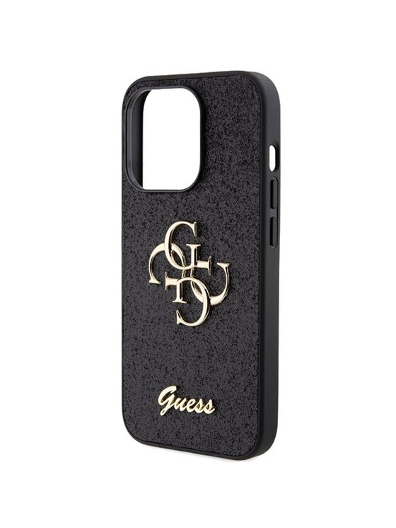Guess Guess Etui na telefon 4G Big Glitter Script Czarny
