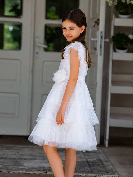 SLY SLY Sukienka 3SM-14A Biały Comfortable Fit