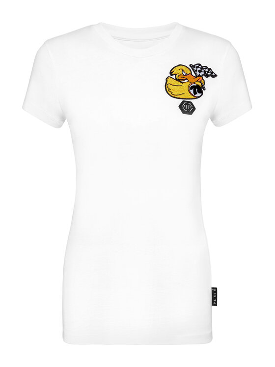 PHILIPP PLEIN PHILIPP PLEIN T-Shirt 24601 Biały Skin Tight Fit